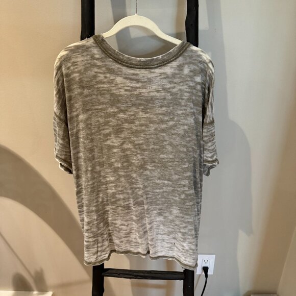 Free People Green V-Neck Cut Out T Shirt - Picture 4 of 4